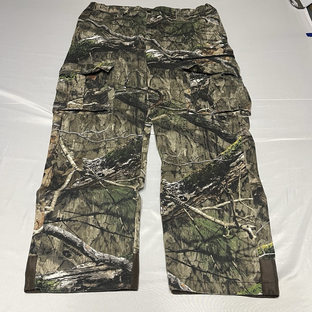 Mossy Oak Cargo Pants Mens L Camo Elastic Waist Relaxed Outdoor Utility Hunting